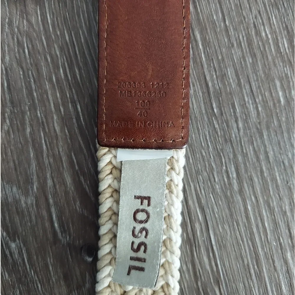Fossil Men's Kyle Woven Braided Belt 40